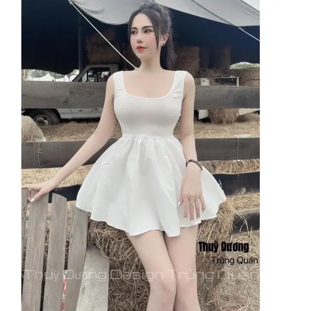 ￼Đầm Ba Lỗ Xòe Dáng Ngắn Cực Xinh C007 Nữ Women