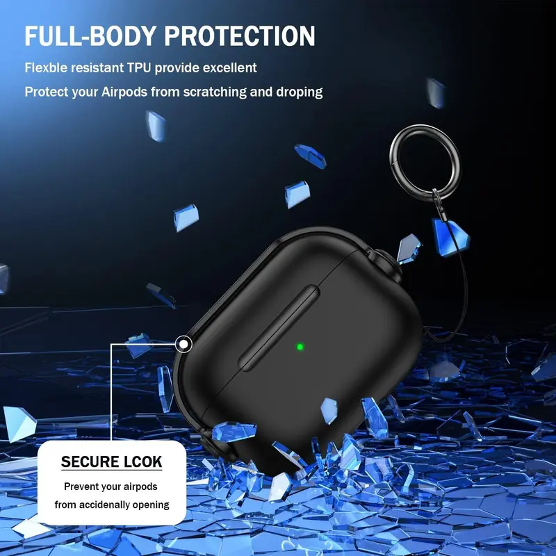 Earphone Case for Airpods Pro (2nd/1st Gen, 2023/2022/2019) with Secure Lock, Music Headset Earphone Protective Case Cover Compatible with Airpods Pro 2/Pro 5