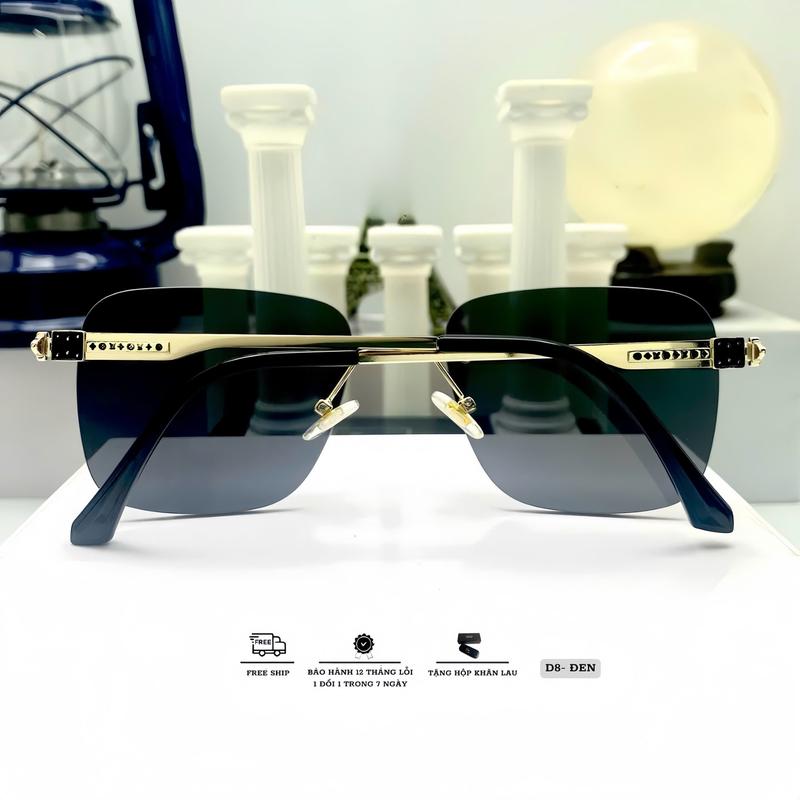 Kính Mắt Thời Trang Cao Cấp D8 Chống Nắng , Chống Uv400 Bảo Vệ Mắt , Không Viền, Gọng Phối Titan,Bền Bỉ Theo Thời Gian. Kính Mắt Nam. kính râm