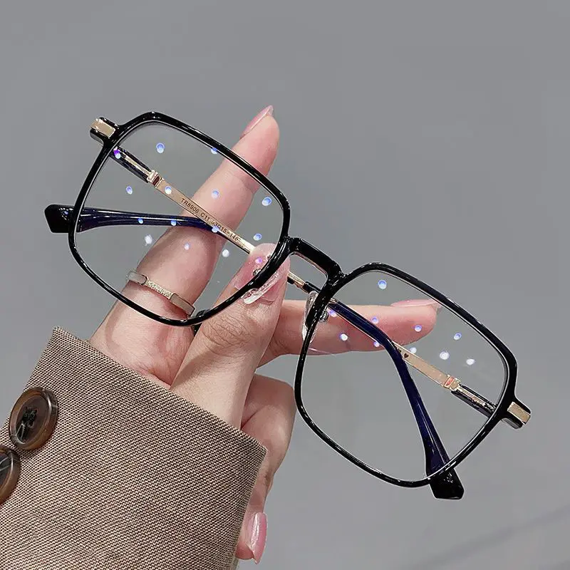 Kính Mắt Chống Bức Xạ, Đổi Màu, Chống Ánh Sáng Xanh, Gọng Vuông, Thích Hợp Cho Máy Tính, Dành Cho Nữ, Mắt Kính Có Thể Thay Thế 8
