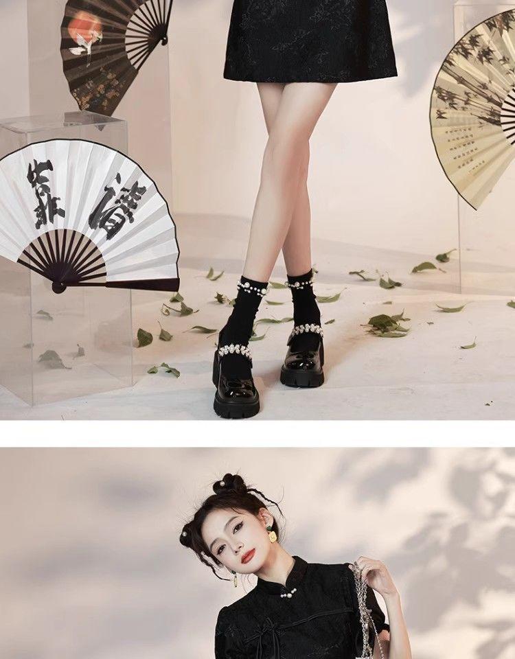Product Introduction of Black Cheongsam New Summer Improvement Young New Chinese Style Small Girl Dress Lace Short Casual Womenswear 15