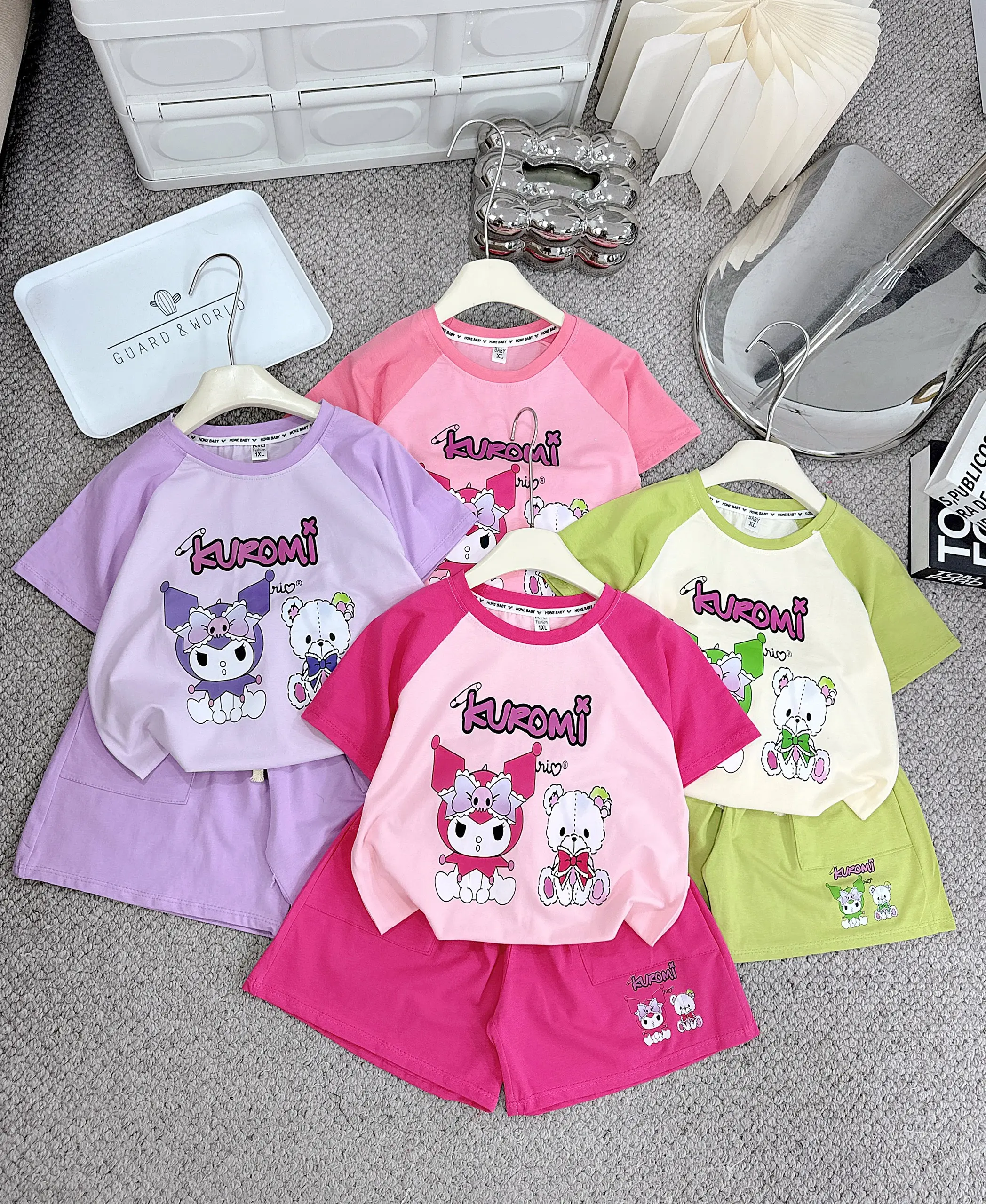 [Sâu Béo Shop] - BHN03- Set Bộ Cotton Koromi x Melody mềm mại, thấm hút mồ hôi cho ngày dài năng động Bé Gái Đáng Yêu (22KG-32Kg)