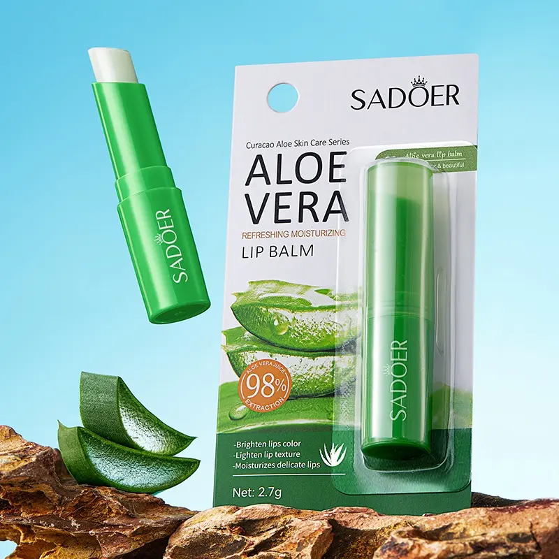 lô hội son môi dưỡng ẩm son dưỡng giảm thâm môi chăm sóc môi 2.7g làm sáng đường viền môi làm sáng môi nhỏ và dễ dàng ma Cosmetic Skincare Nữ Women có màu