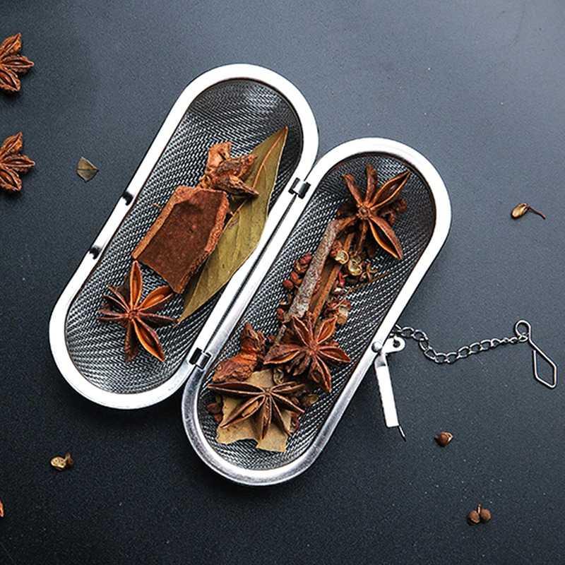 Filter Saringan Teh Kopi Rempah herbal Reusable Tea Infuser Strainer Ellipse Stainless Stell 0