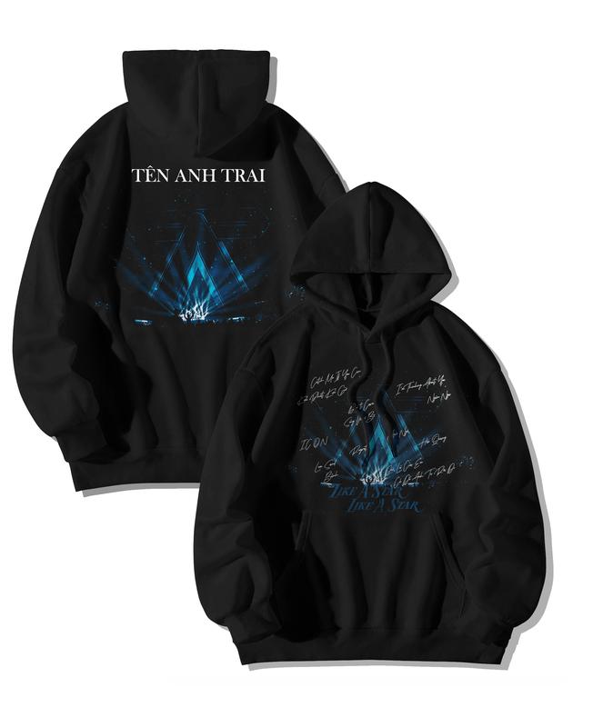 Áo khoác hoodie hình ATSH nỉ bông hình các bài hát freesize tối đa 70kg Có Túi Nam Nhung