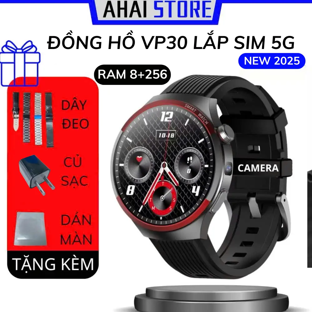 Đồng hồ VP30 RAM8+256GB new 2025 lắp sim nghe gọi độc lập + kếkknối bluetooth với điện thoại tải ứng dụng chơi game lướt tiktok