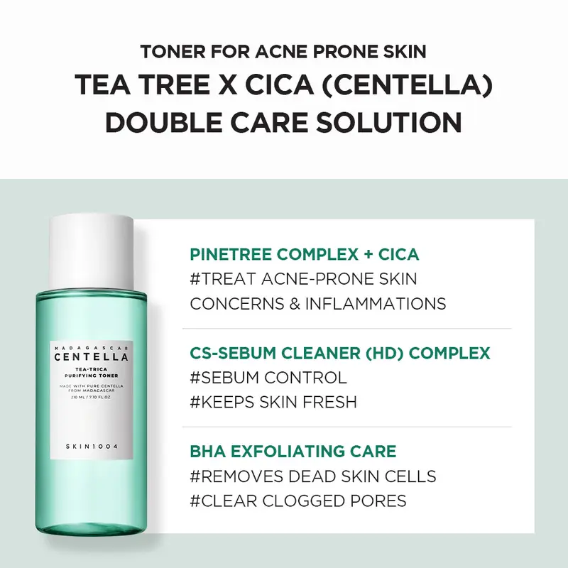 SKIN1004 Madagascar Centella Tea-Trica Purifying Toner 210ml Perawatan Wajah Berjerawat Bruntusan Berminyak Cair Muka 3