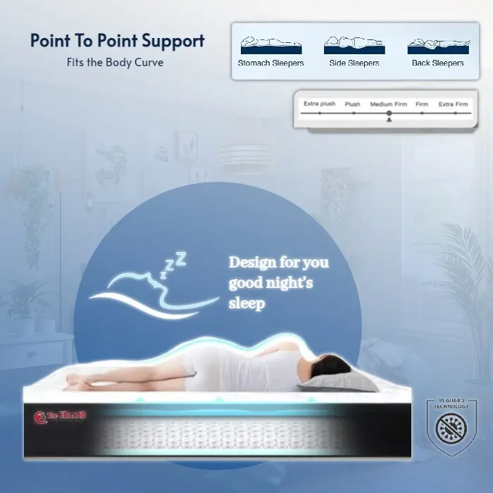 The Erland Kasur Spring bed in Box Deluxe Edition - White Diamond, 200 x 90 x 20 2