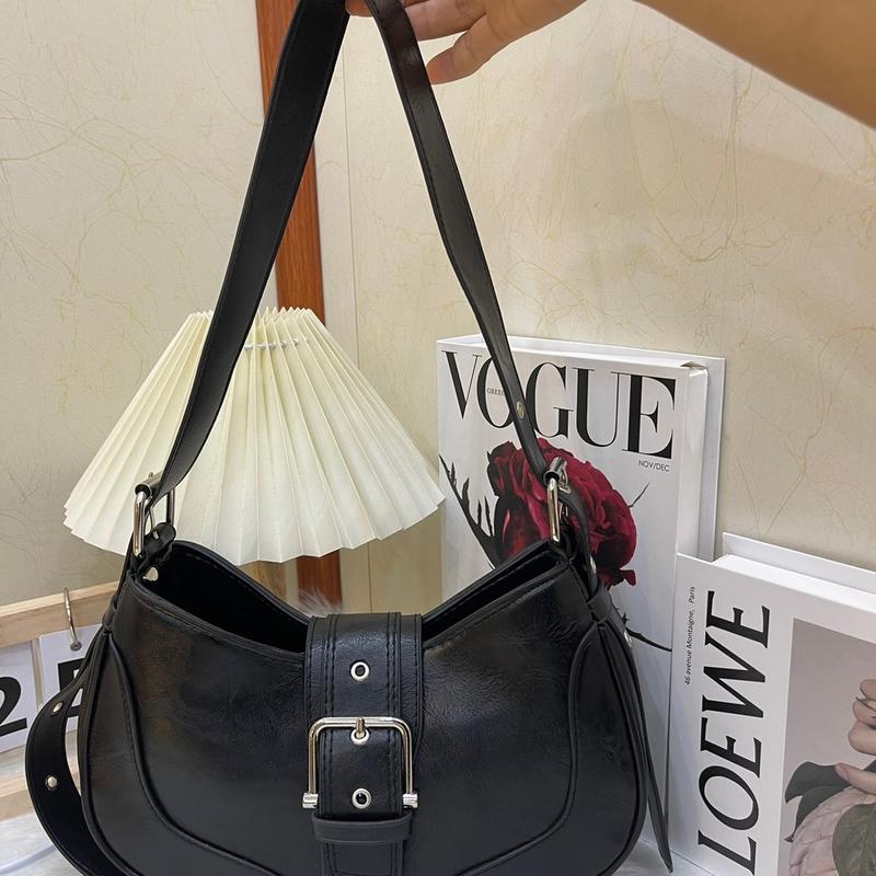 Túi kẹp nách khuy vuông da nhăn TN2 3 màu hàng hót mẫu mới Đen/Trắng/Bạc