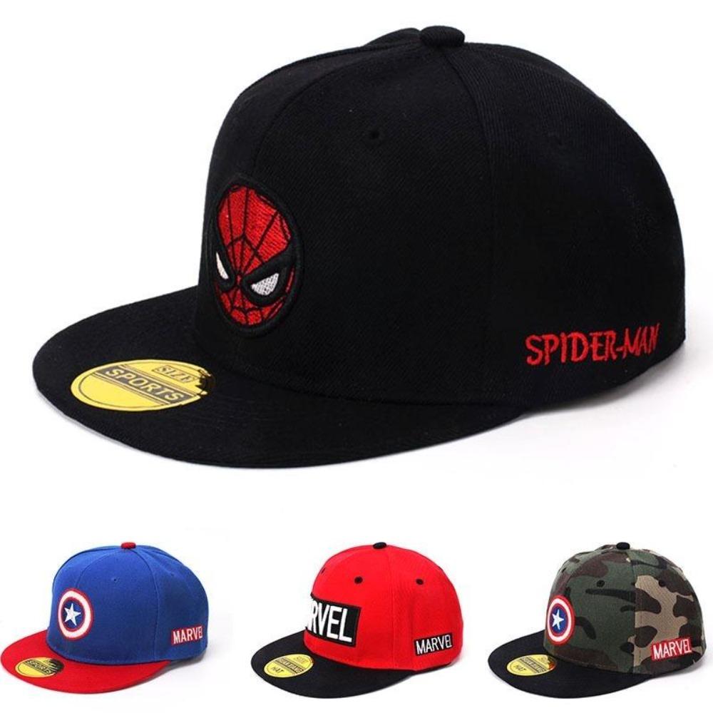 หมวกการ์ตูนสไปเดอร์แมนสำหรับเด็ก หมวกเบสบอลสำหรับเด็กชายและเด็กหญิง Snapback ฮิปฮอป เด็กวัยหัดเดิน ป