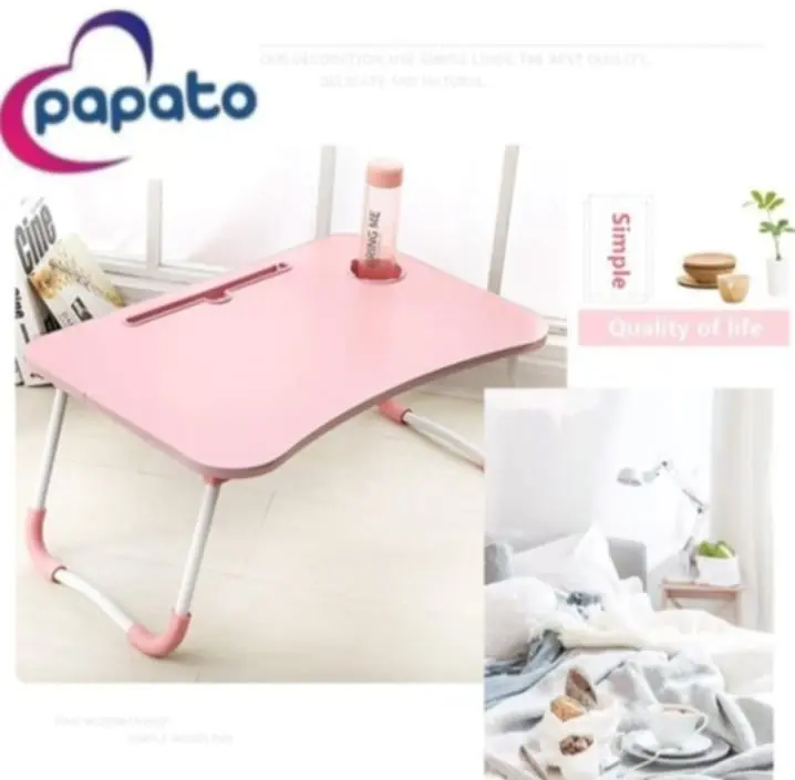 Foldable Wooden Computer Bed Table Laptop Office Desk [ 50 × 30 × 28 CM ]