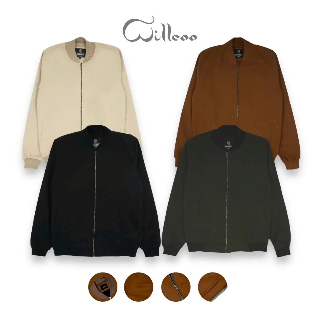 jaket bomber canvas pria terbaru Unisex Zipper Parka Casual Semi Distro