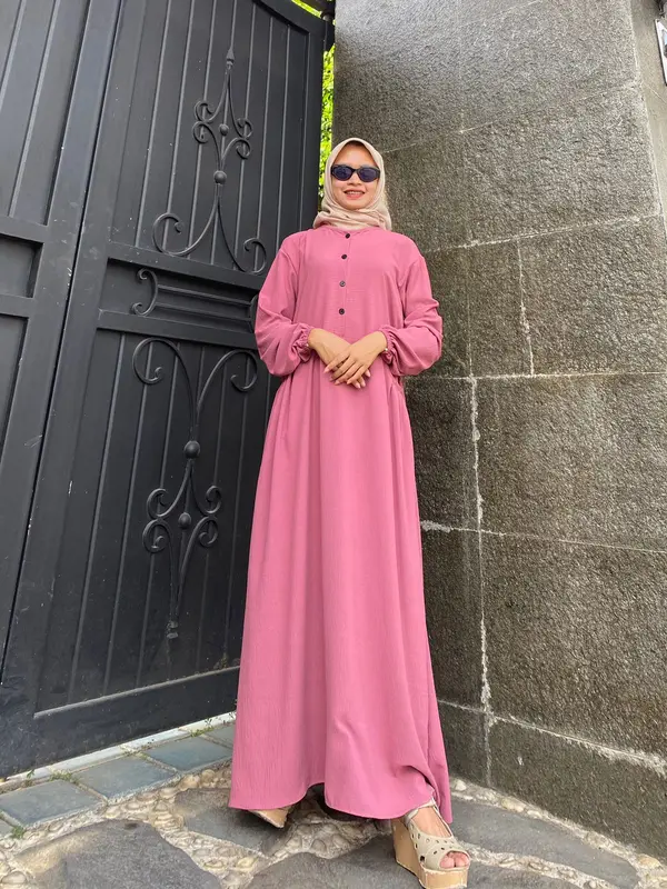 (READY STOK) Gamis Cika Busui Friendly LD 110cm // Dress Muslim Syari Crinkle 1