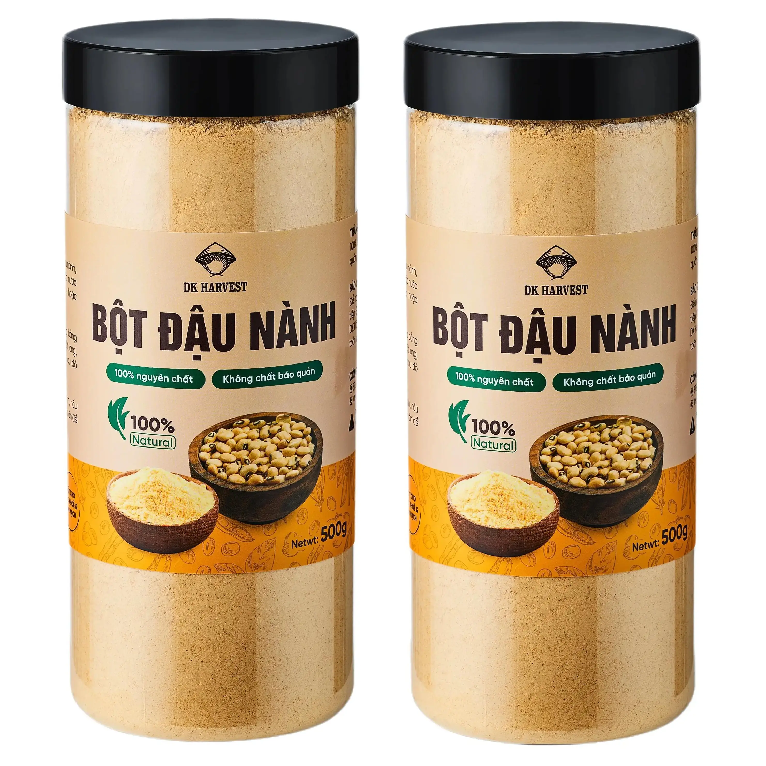 Bột Đậu Nành NON-GMO DK Harvest Rang Chín, Đậu Nành KHÔNG BIẾN ĐỔI GEN, Từ Loại Đậu Nành Cao Cấp, Giàu Protein,  Không Chất Bảo Quản - 500g/1kg - Đầy đủ giấy nhập khẩu và Có Xuất HĐ Công Ty