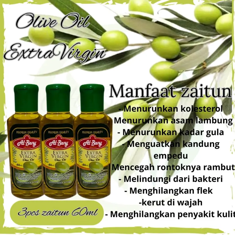 Minyak Zaitun Extra Virgin 60ml Paket 3pcs Organik 0