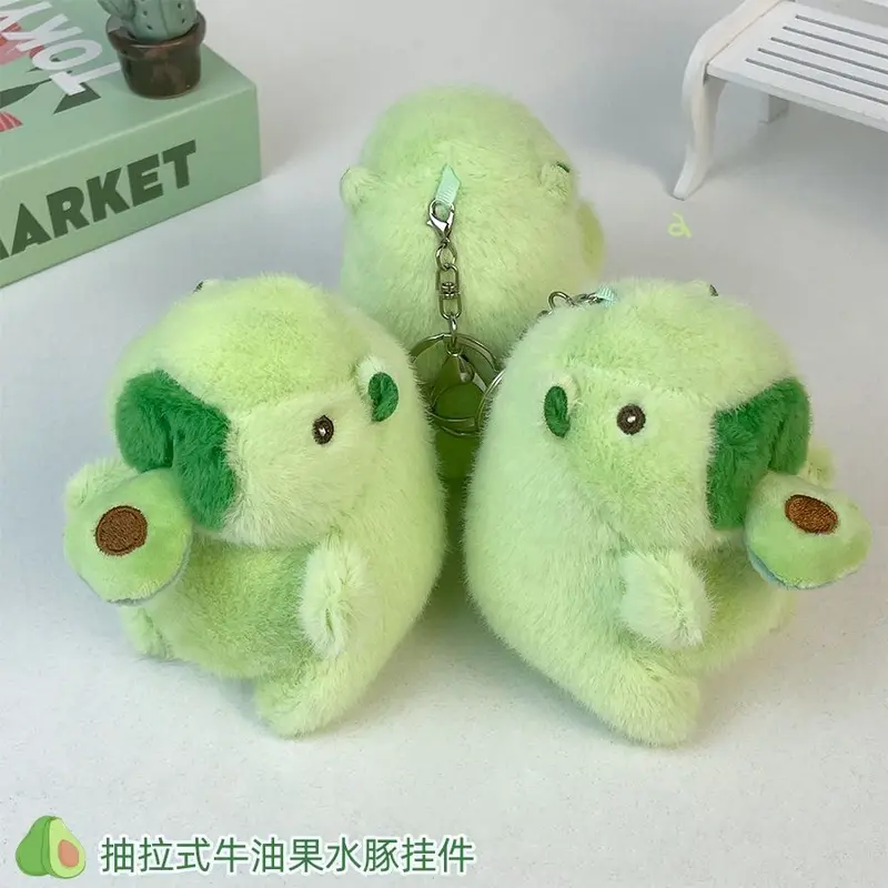 Búp Bê Nhồi Bông Capybara, Thiết Kế Bắp Cải Bơ Sáng Tạo, Đồ Chơi Lên Dây Cót Vui Nhộn, Thích Hợp Cho Trẻ Em, Mặt Dây Chuyền Gói Móc Chìa Khóa Women Móc Chìa Khoá Len 2