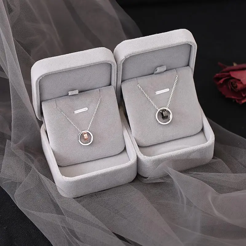 Vòng Cổ Cặp Đôi, Mạ Bạc, Tình Yêu Đường Dài, Một Cặp Dành Cho Nam Và Nữ, Thiết Kế Hình Beauty Và Quái Vật, Dây Chuyền Xương Đòn, Thích Hợp Cho Qixi 520, Quà Tặng Cho Bạn Gái Hoa Women