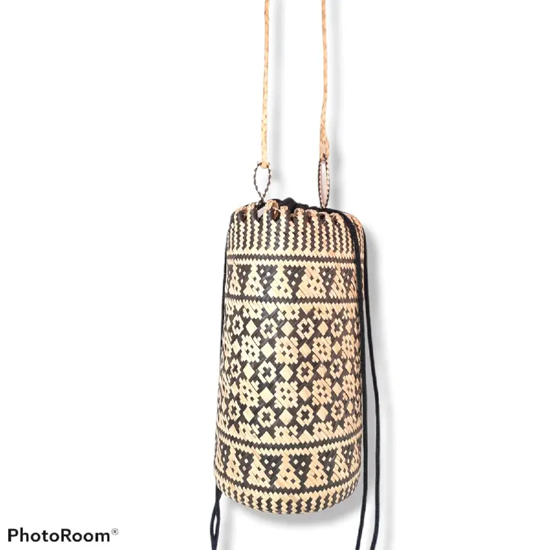 Tas Anjat Selempang Pria Wanita Tas Anjat Rotan Khas Dayak Kalimantan (Lengkap Dengan Kain Puring) 1