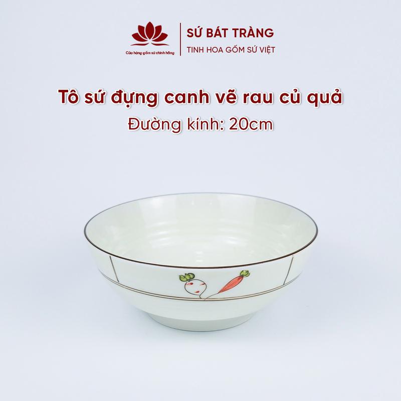 Product Introduction of Tô sứ đựng canh đẹp - Đường kính 16cm - 18cm - 20cm - Nhiều họa tiết lựa chọn Bát Tràng 35