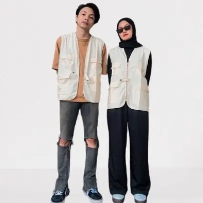 NAMY VEST ROMPI KEREN PRIA WANITA CEWE COWO Hitam