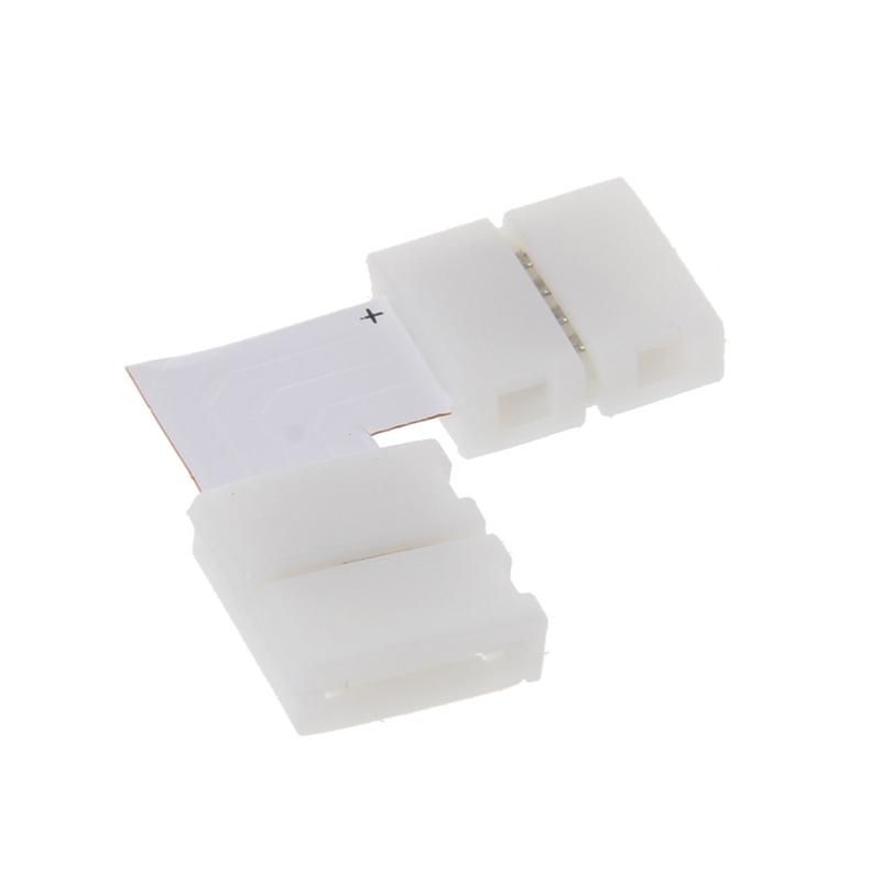 4 Pin LED Connector L Shape Corner Quick Splitter Right Angle 10mm 5050 RGB LED 3