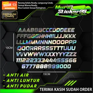Sticker Cutting ALFABET + NOMER Cocok Untuk Motor Dan Mobil. CT0015-1