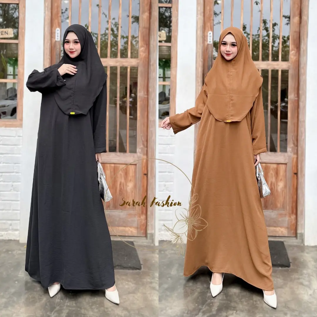 Set abaya hijab inara Cringkel ariflow premium busui friendly Muslim Wanita Airflow