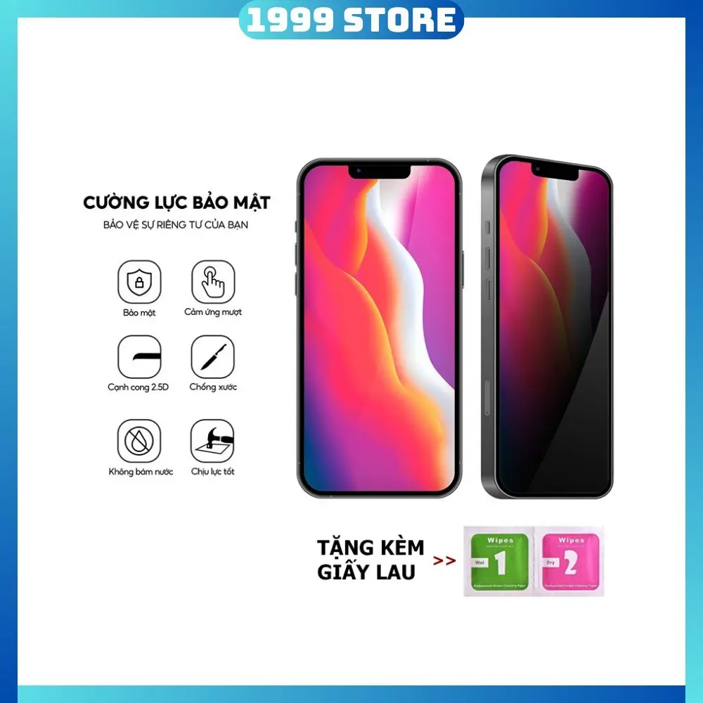 Kính cường lực chống nhìn trộm iphone full màn, đủ size 6/7/8/X/11/12/13/Plus/Max/Pro/Promax