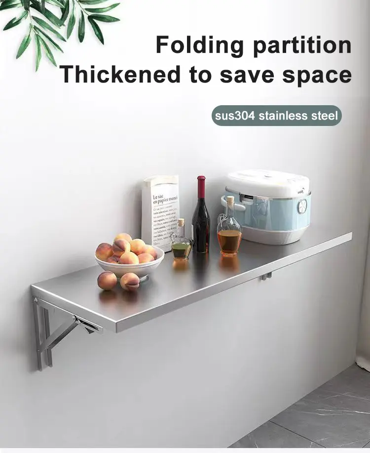 Thick 304 Stainless Steel Microwave Oven Shelf Wall-Mounted Retractable Bracket Kitchen Rack