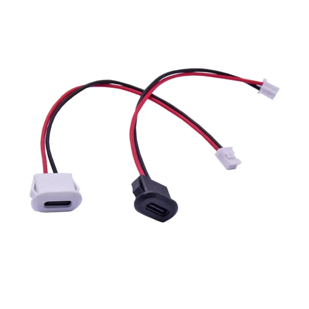 Waterproof Strip Line Plug USB 2.0 USB Charger Socket 2P TYPE-C Charging Port Connector Direct Compression Waterproof Strip Line Base Data Interface with Cable Wire