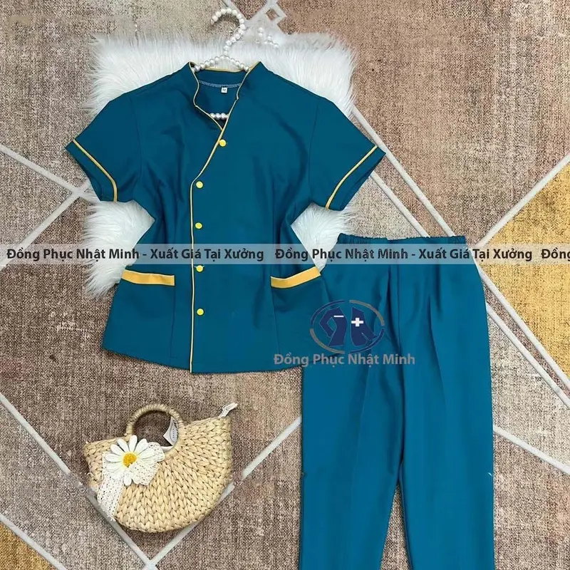 Đồng Phục Massage (Mát Xa), Đồng Phục Spa Vải Cotton Lạnh loại 1 . Hàng kỹ may chắc chắn cẩn thận Nữ Women Top ( Áo+ quân) dongphuc 7