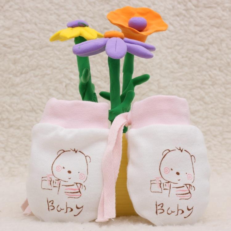 New Baby Gloves Cute Cartoon Infant Pure Cotton Scratch Newborn MittsBoy Fabric Care 9