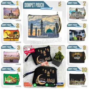 12 Biji 1 lusin 12 pcs Dompet Printing Souvenir Oleh Oleh Haji Umroh Kanvas