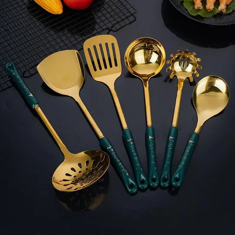 Stainless Steel Cooking Utensils Set, 7 Counts/set Including Spatula, Spoon, Slotted Spoon, Slotted Spatula, Kitchen Cooking Utensils Set
