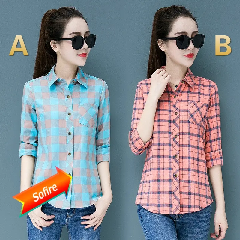 AB xanh da trời - áo sơ mi kẻ sọc hồng, áo sơ mi dài tay, phong cách Wild Slim 0