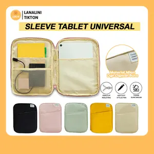 Sleeve For Tablet Laptop ipad Mini Pro Air 12 3 4 5 6 7 8 9 10 11 Tas Pouch Sarung Organizer Cowok Cewek Wanita Pria Polos Warna Pastel Pink Khaki Hijau Hitam Kuning