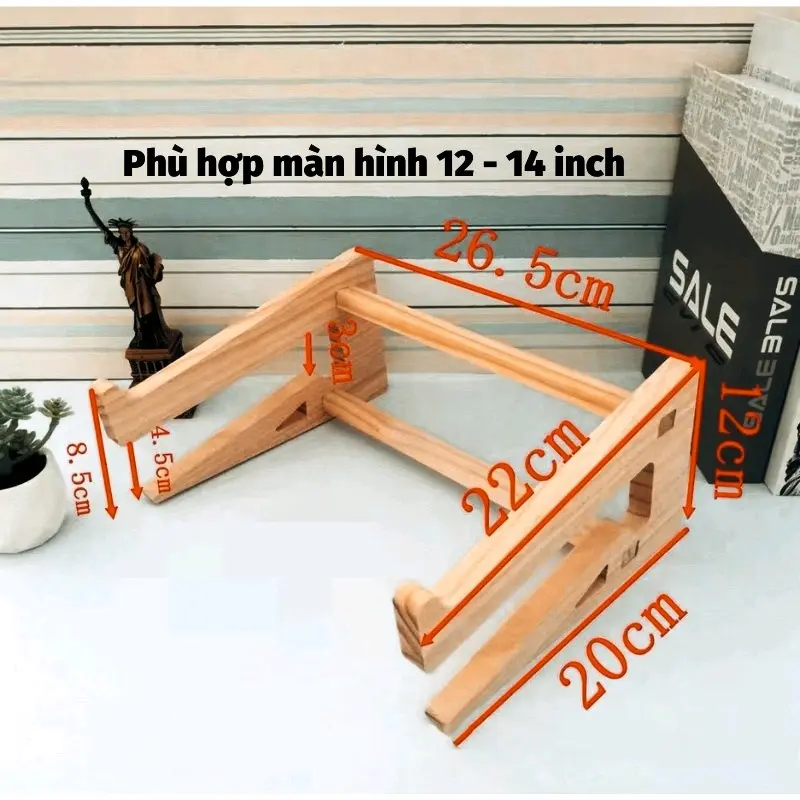 Kệ, Gía đỡ Laptop và Macbook Bằng Gỗ Cao Cấp Chính Hãng,Sơn bóng PU màu cánh dán, Tản Nhiệt Tự Nhiên, Có Khe Để Bàn Phím, Dễ Dàng Tháo Lắp 7