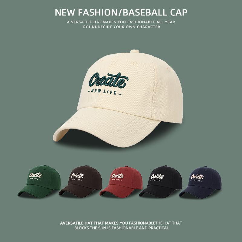Product Introduction of Hat Children's Simple and Versatile Face Highlighting Small Embroidered Letter Duck Tongue Hat Wide Eaves Deep Top Sunshade Baseball Hat Men's 1