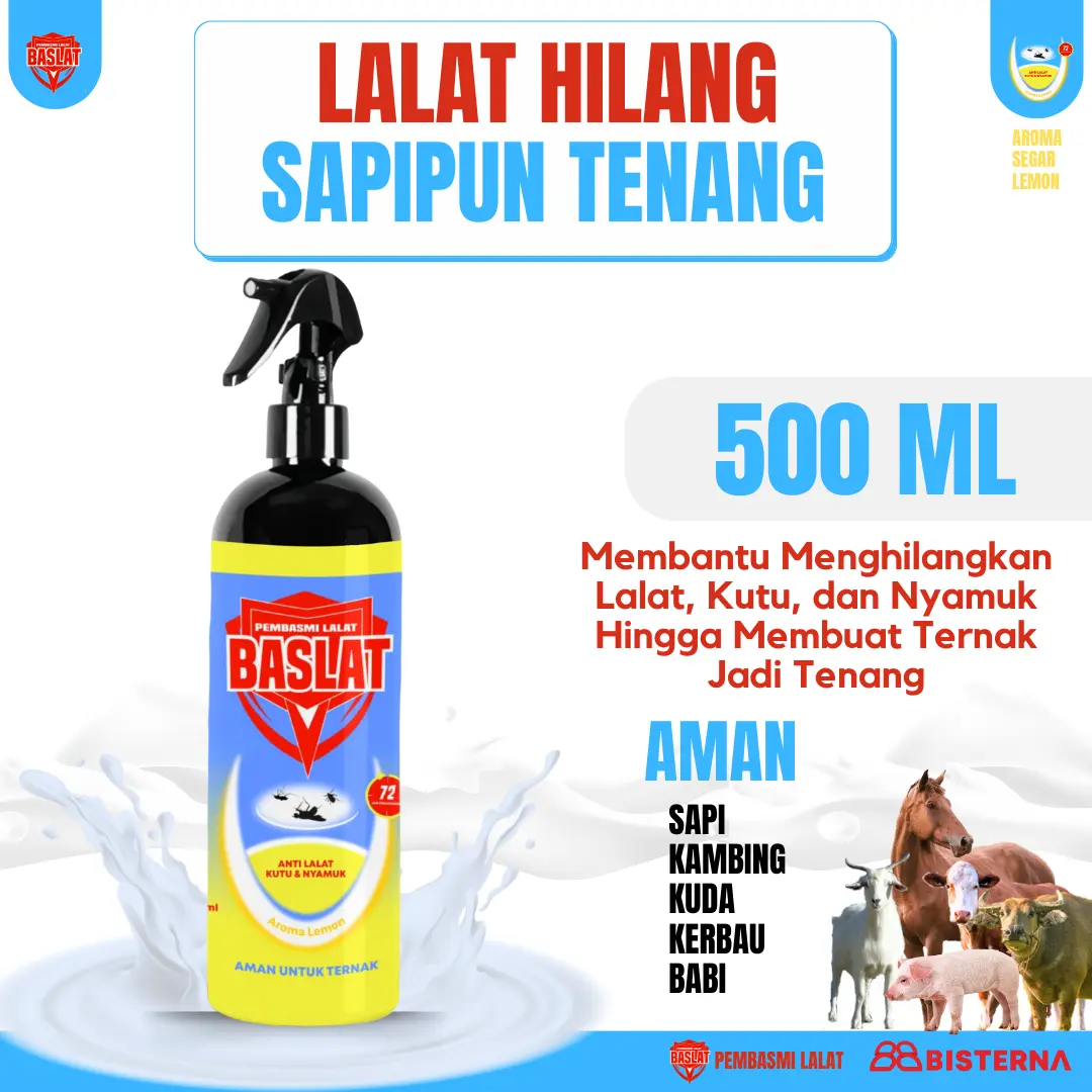 Baslat 500ml Pembasmi lalat dan kutu sapi kuda babi kerbau dan kambing