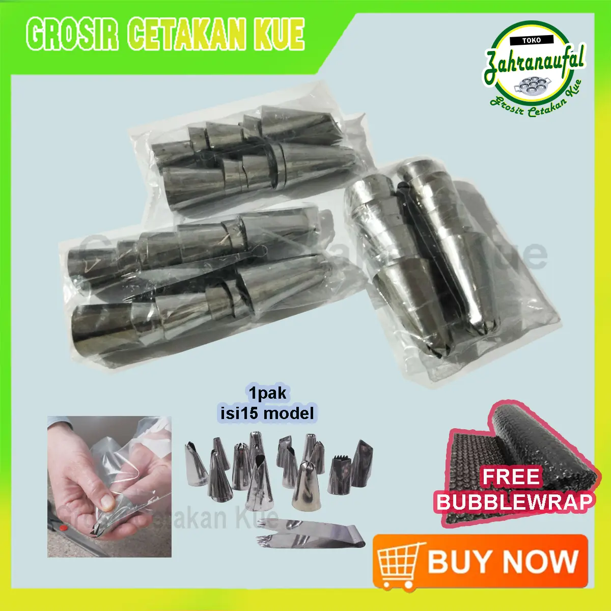 ISI 14 PCS - SPUIT LOKAL DEKORASI KUE CHEF PASTRY BAHAN STAINLESS STEEL Kitchenware