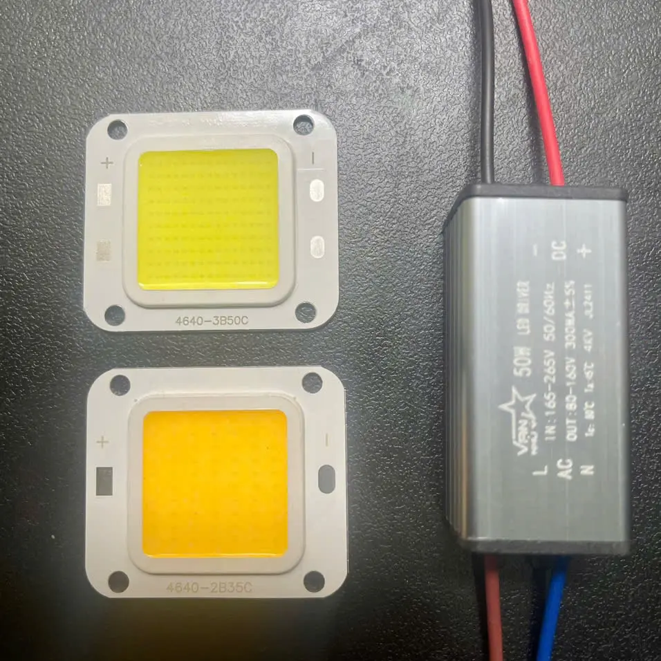 Chip led COB 50w đèn pha led, đèn đường chiếc lá, nguồn đèn led 50w 100w loại tốt có tích hợp chống sét