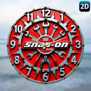Snap-on Tools Design Wall Clock, Silent Wall Clock, Decorative Wall Clock for Home Living Room Bedroom Study Room, Home Decor, Teenage Bedroom Accessories