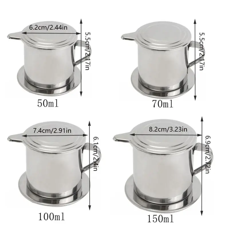 Bộ Lọc Nhỏ Giọt Cà Phê Bằng Thép Không Gỉ, Thiết Kế Tiện Lợi, Cầm Tay, Bền, Máy Pha Cà Phê Việt Nam, Dụng Cụ Pha Cà Phê Dễ Phối Đồ Thích Hợp Sử Dụng Trong Văn Phòng, Có Thể Được Sử Dụng Để Pha Cà Phê 2
