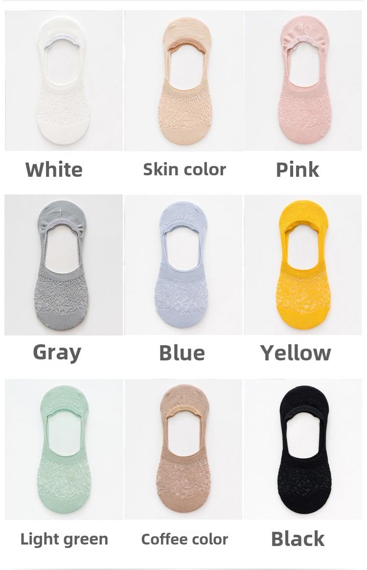 Product Introduction of Wholesale Solid Color No-Show Socks for Women |   Breathable Mesh Invisible Liner Socks |   Non-Slip Lace Boat Socks Perfect for Spring . Summer! 5