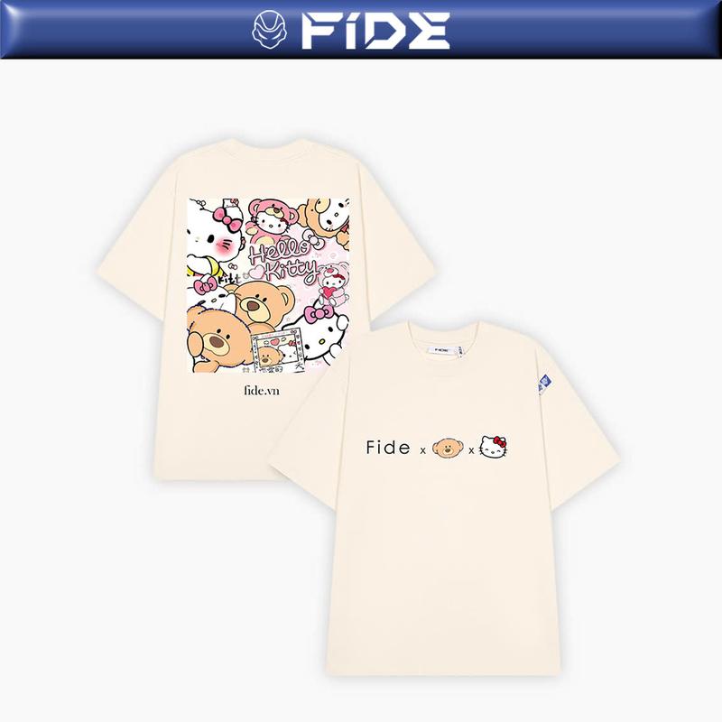 Áo thun FIDE Hello Kitty phông unisex form rộng local brand nam nữ cổ tròn oversize - AT163