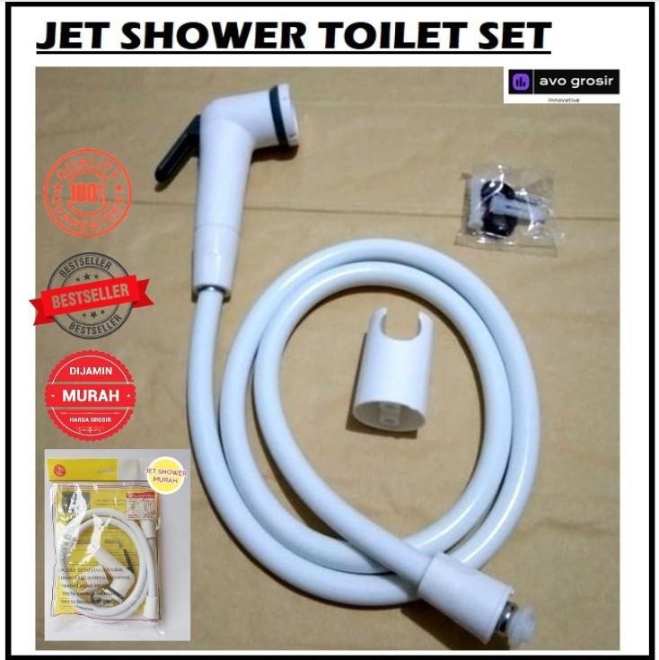 Jet Shower Toilet Plastik / Kepala selang Semprotan Cebok WC Bidet Set 0