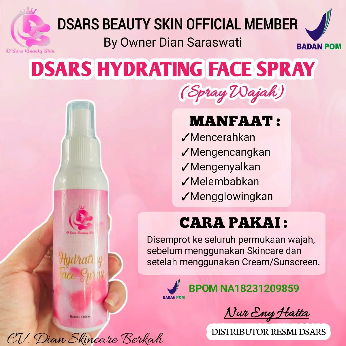 Spray Wajah Dsars (Hydrating Face Spray)