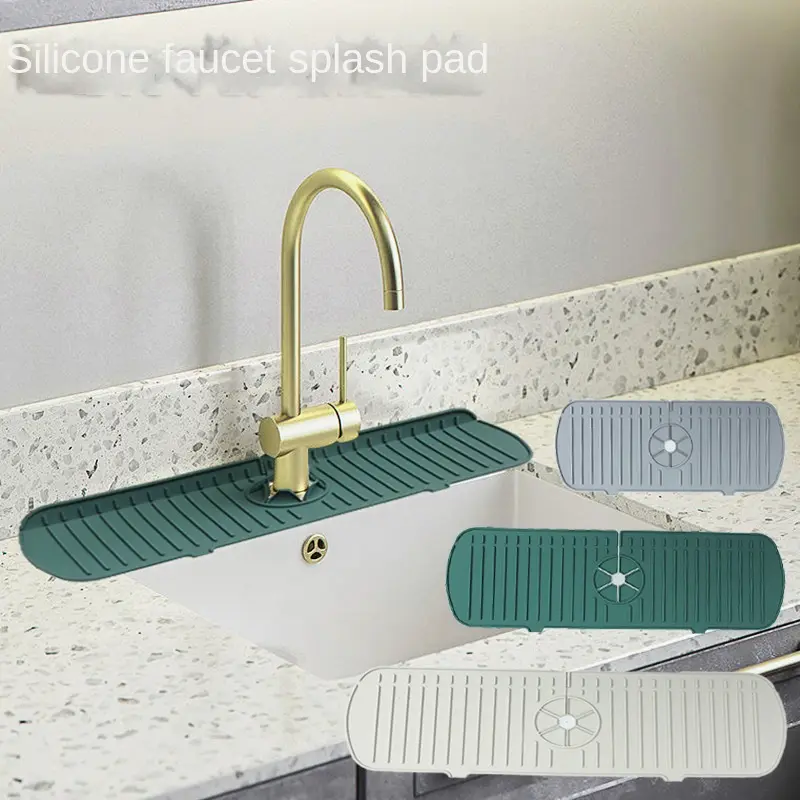 Faucet Water Draining Pad Water Cushion Wash Basin Silicone Splash-Proof Mat Kitchen Multi-Function Sink Mat Draining Table Splash-Proof Water Cushion