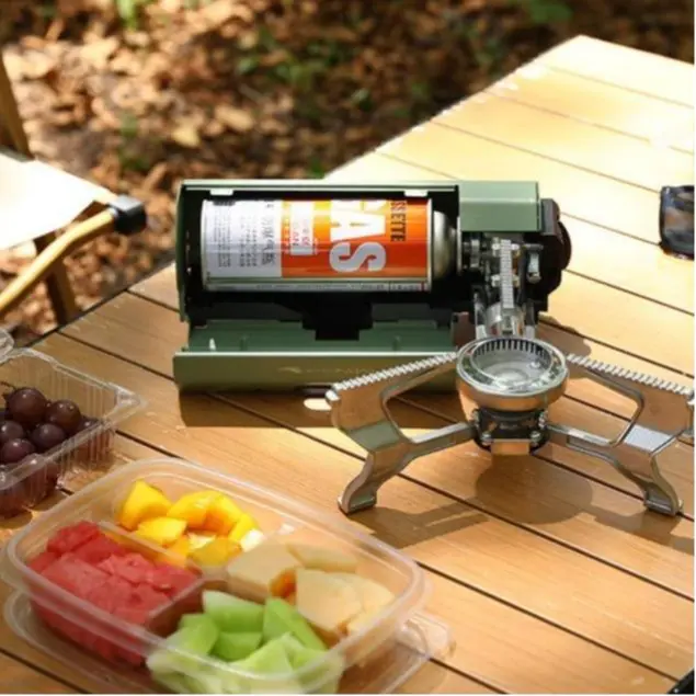 Bếp Gas Camping Stove mini gấp gọn, tiện ích dùng đi cắm trại kèm túi đựng 0
