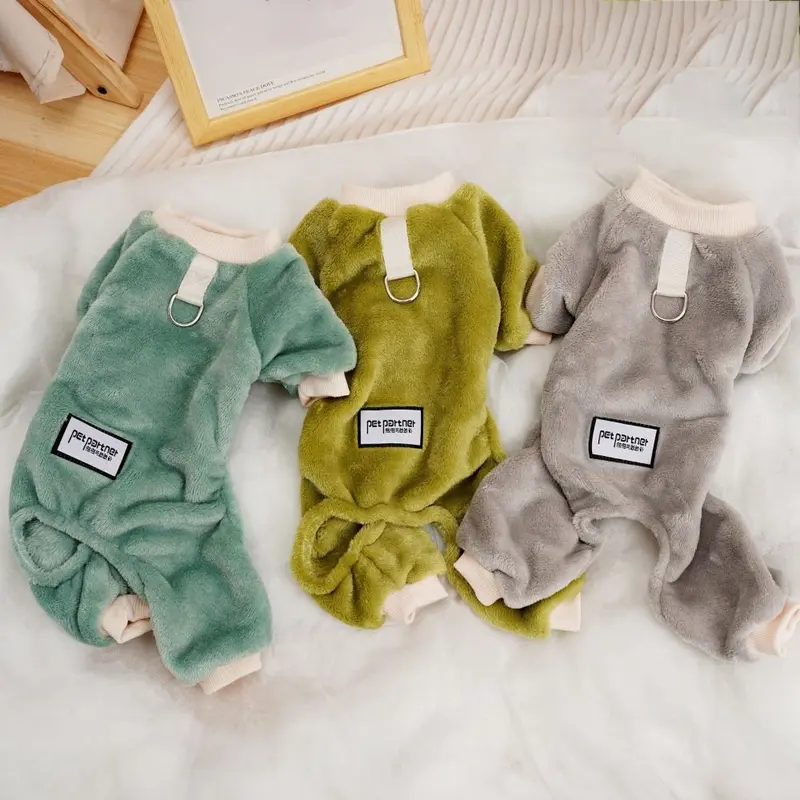 Áo Jumpsuit Quần Cho Chó, Trang Phục Thường Ngày Dày Dặn Mùa Đông, Mềm Mại Và Ấm Áp, Quần Áo Cho Chó Bốn Chân, Có Dây Xích Chữ D, Đồ Ngủ Cho Chó Thoải Mái, Thích Hợp Sử Dụng Trong Nhà Và Ngoài Trời 4